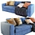 Andy Fabric 3-Seater Sofa 3D model small image 2