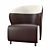 Elegant Leather Guest Chair 3D model small image 1