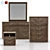 Elegant Walnut Bedroom Drawer Set 3D model small image 3