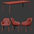 Elegant Rochelle Dining Set 3D model small image 3