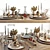 Ethnic Stoneware Dining Set 3D model small image 1