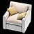 Elegant Belgian Track Armchair 3D model small image 2