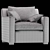 Elegant Belgian Track Armchair 3D model small image 3