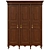 Elegant Solid Wood Wardrobe 3D model small image 1