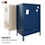 Modern Blue Cabinet with Doors and Drawers 3D model small image 1