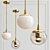 Modo Mono: Brass & Clear Glass Pendant 3D model small image 1