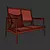 Antique Black Wooden Chair 3D model small image 3