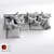 Sleek Modern Sofa with Detailed Textures 3D model small image 3