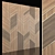 Rustic Wood Panel Wall Décor 3D model small image 1