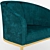 Chic Home Livorno Velvet Accent Chair 3D model small image 3