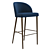 Elegant Velvet Camille Bar Stool 3D model small image 4