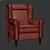 Elegant Gallegos Wingback Chair 3D model small image 3