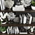 Elegant 45-Piece Decorative Set 3D model small image 2