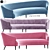 Sleek Curve Sofa: Ready-to-Use Design 3D model small image 1