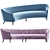 Sleek Curve Sofa: Ready-to-Use Design 3D model small image 2