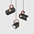 Title: Sleek Black Bullet Pendant Light 3D model small image 1