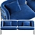 Classic Blue 3D Sofa: Stylish Minimal Design 3D model small image 1