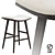 Carbon Saddle Counter Stool: Stylish Oak Frame & Natural Seat 3D model small image 3