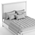 Sleek Metal Frame Modern Bed 3D model small image 3