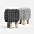 Cozy Chunky Knit Ottoman 3D model small image 1