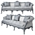 Elegant George III Chippendale Sofa 3D model small image 3