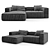 OM KRAFT 2: Elegant Wood and Fabric Sofa 3D model small image 1