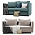 Elegant Torrey Sofa by Crate & Barrel 3D model small image 2
