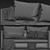 Elegant Torrey Sofa by Crate & Barrel 3D model small image 3