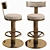 Golden Swivel Counter Chair 3D model small image 1