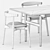 Elegant CH20 Elbow Chair & CH327 Dining Table by Carl Hansen 3D model small image 3