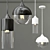 Lunar Black Pendant Light 3D model small image 1