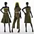 Marvelous Designer Women Dress Set 3D model small image 1