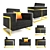 Sleek Black Modern Armchair 3D model small image 1