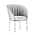 Elegant Velvet Chair 3D model small image 3