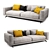 Elegant Vibieffe Fancy Sectional Sofa 3D model small image 2