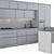 Sleek L-shaped Black Kitchen 3D model small image 3