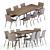 Elegant GINEVRA Chair-Table Set 3D model small image 1