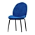 Blue Velvet Loft Style Chair 3D model small image 1