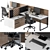 Functional Office Work Table Set 3D model small image 1