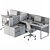 Functional Office Work Table Set 3D model small image 2