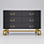 Sleek Black Metal-Leg Chest of Drawers 3D model small image 1