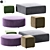 Sleek Pouf & Ottoman Combo 3D model small image 1