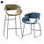 Sleek Racer Barstool 3D model small image 1