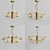 Elegant Gold Meise Pendant Light 3D model small image 2