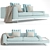 Moya Lost Velvet Sofa - 2600mm Width 3D model small image 1