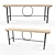 Oak Wood Console Table | H660 x W1750 x D400 MM 3D model small image 1