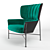 Elegant Caristo High Back Armchair 3D model small image 1