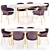 Elegant Strike Armchair & Bethan Gray Dining Table 3D model small image 1