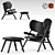 Branca Lisbon Lounge Chair & Ottoman 3D model small image 1