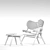 Branca Lisbon Lounge Chair & Ottoman 3D model small image 4